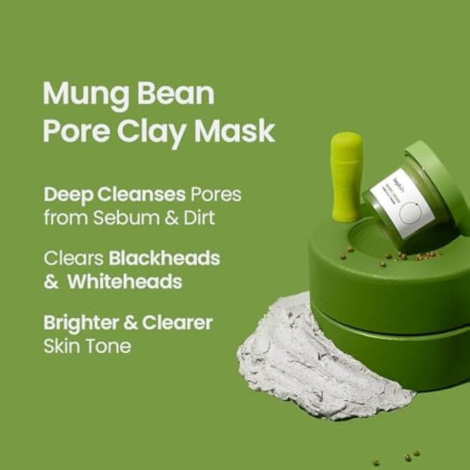 beplain BE PLAIN MUNG BEAN PORE CLAY MASK (4.05 FL OZ, 120ML) | WASH OFF MASK FOR BLACKHEAD & WHITEHEAD CARE | CLEANSE AND VISIBLY TIGHTEN PORES | COLLAB WITH YOUTUBER LEOJ | K-BEAUTY - Image 3